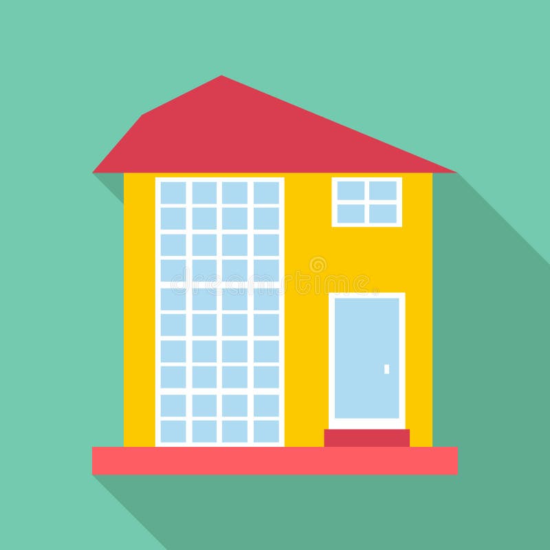 High house icon, flat style vector illustration