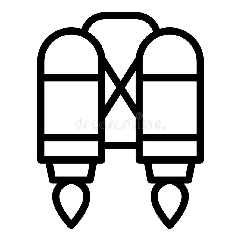 Digital Jetpack Icon Outline Vector. Rocket Speed. Future Skill