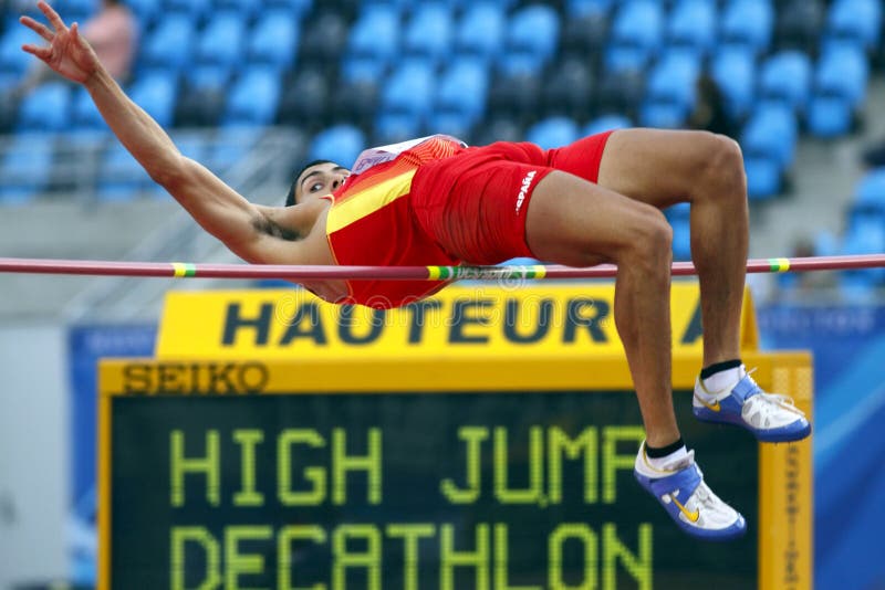 High jump decathlon spain editorial stock image. Image of brunswick