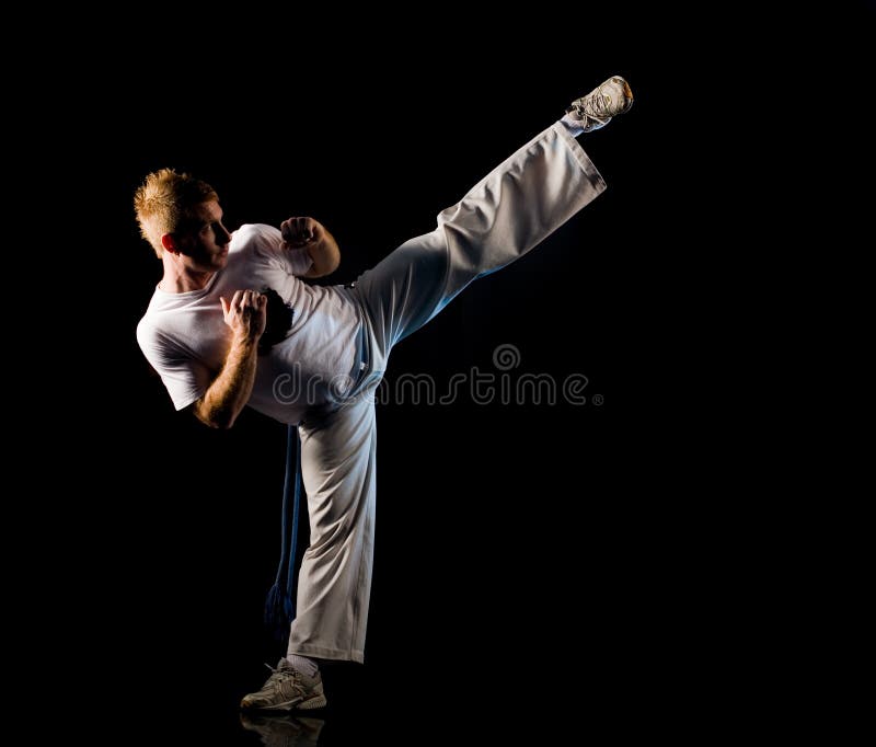 High kick pose stock photo. Image of sport, martial, fight 9300808
