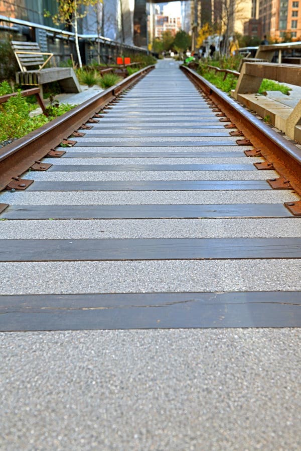 High Line Elevated Linear Park Greenway And Rail Trail Created On