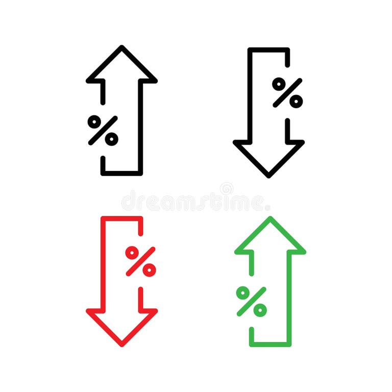 High and Low Percent Arrow Icon Stock Vector - Illustration of finance ...