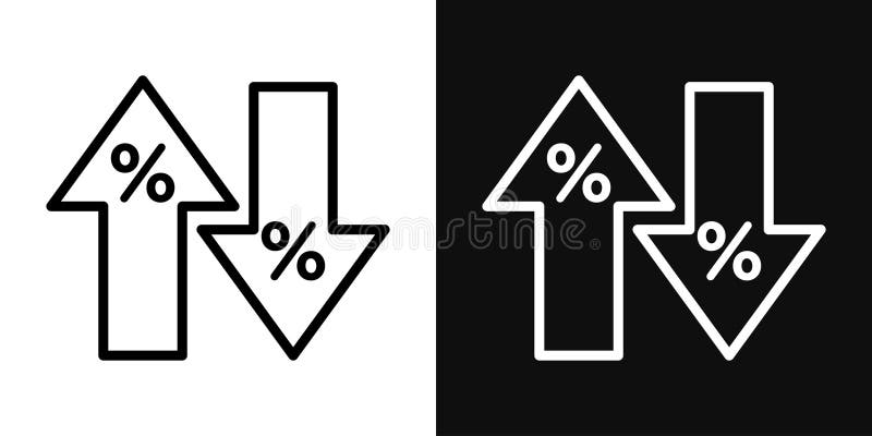 High and Low Percent Arrow Icon Stock Vector - Illustration of salary ...