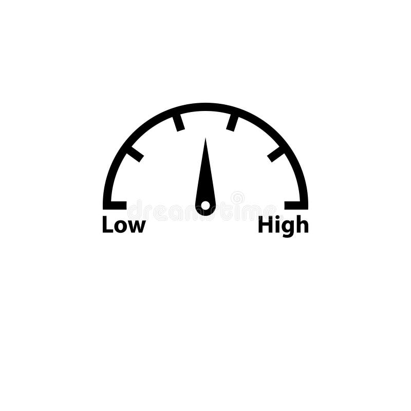 High low risk gauge icon stock vector. Illustration of gauge - 167051955