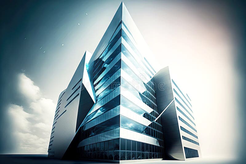 High modern building symbolizing developing business concept stock illustration