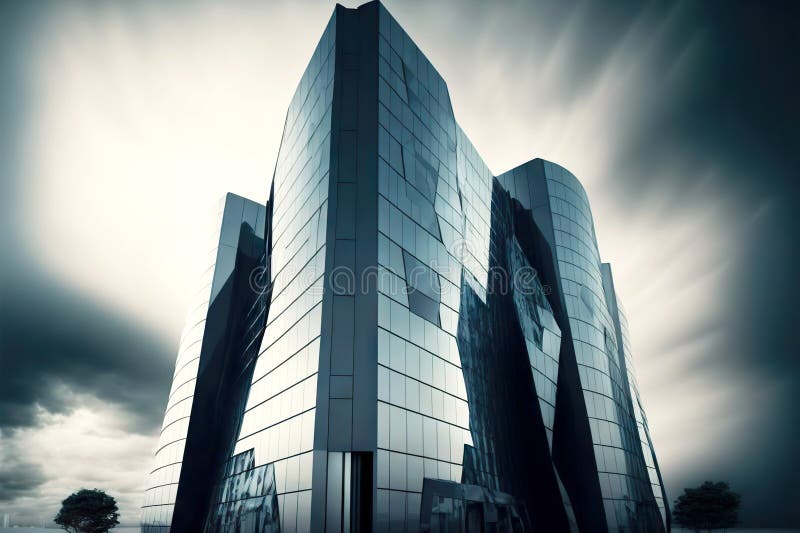 High modern building symbolizing developing business concept royalty free illustration