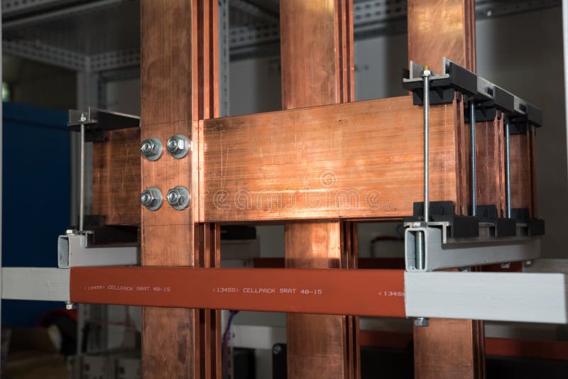 High Power Electrical Board with Copper Bars Stock Image Image of