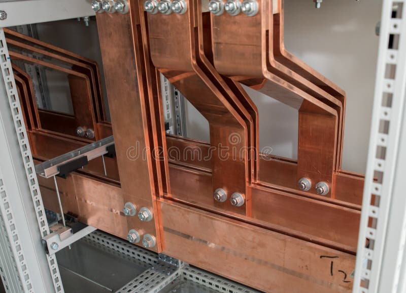 High Power Electrical Board with Copper Bars Stock Image Image of