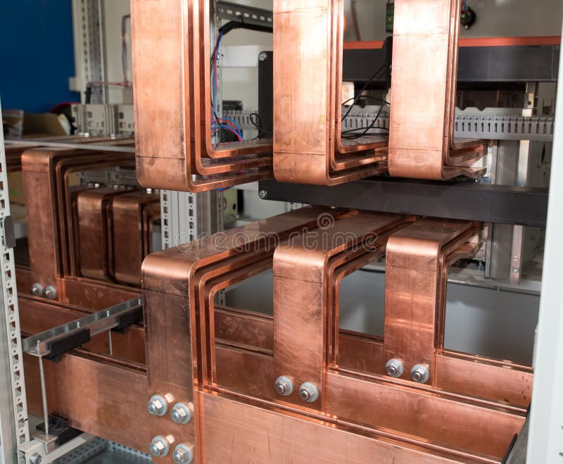 High Power Electrical Board with Copper Bars Stock Image Image of