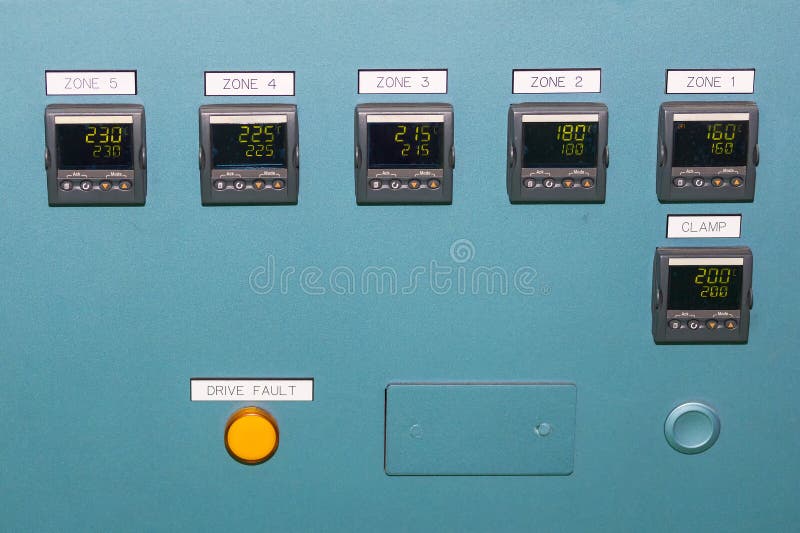 High precision of many temperature control device display on control panel for industrial royalty free stock photography High precision of many temperature control device display on control panel for industrial royalty free stock photography