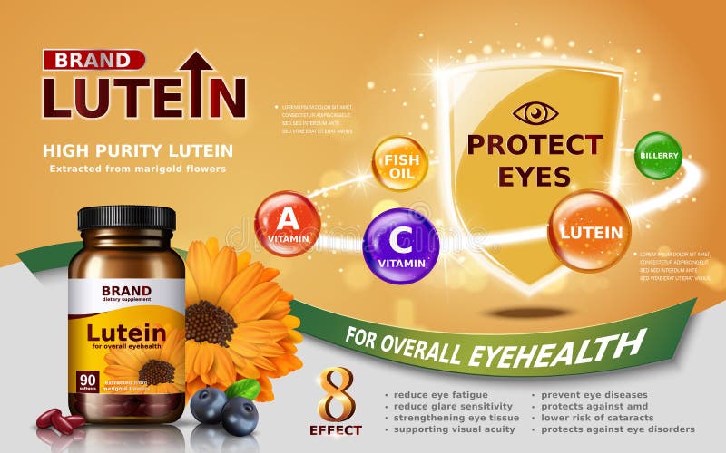 High purity lutein ad stock illustration