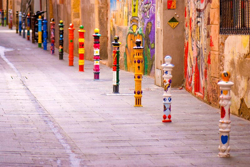 Bright colorful road decoration, street art