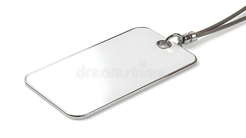 This high quality d render features a sleek minimalist identification card with polished chrome edges the clean white surface ilustração do vetor