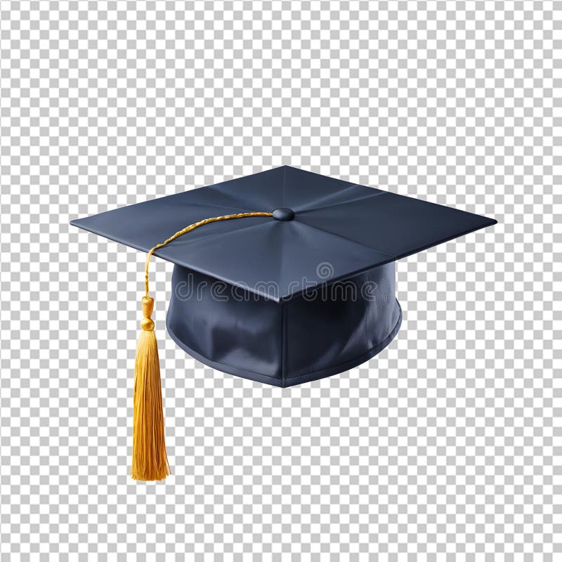 High-quality 3D rendering of a graduation cap. stock illustration