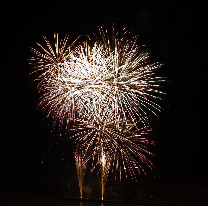 High quality firework over night sky long exposure stock images