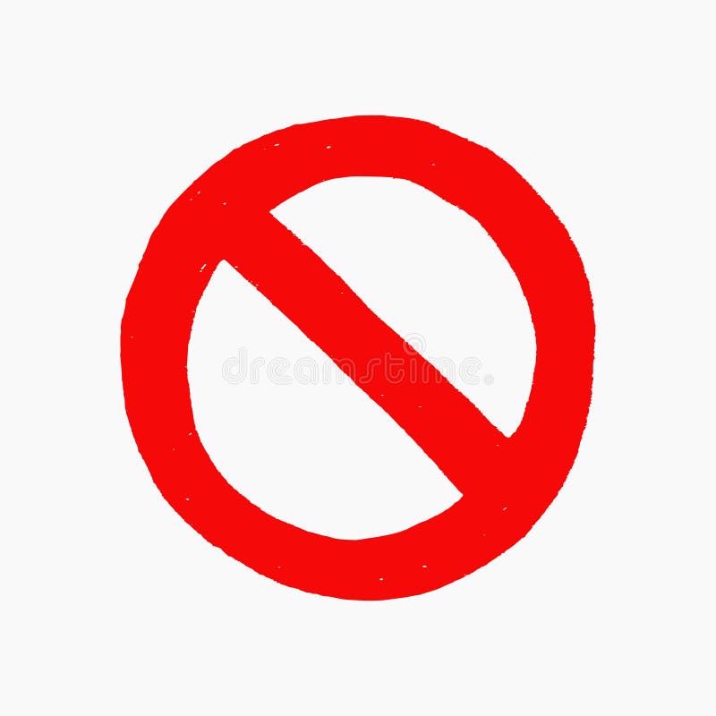 Hand drawn vector illustration of the red prohibition sign isolated on white background vector illustration Hand drawn vector illustration of the red prohibition sign isolated on white background vector illustration
