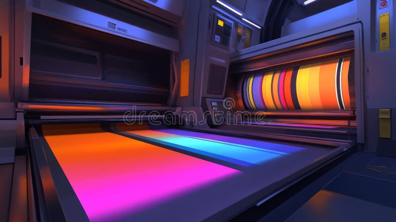 A high-quality printing service using an office or professional plotter, lag format photocopier, or printer with color stock photography