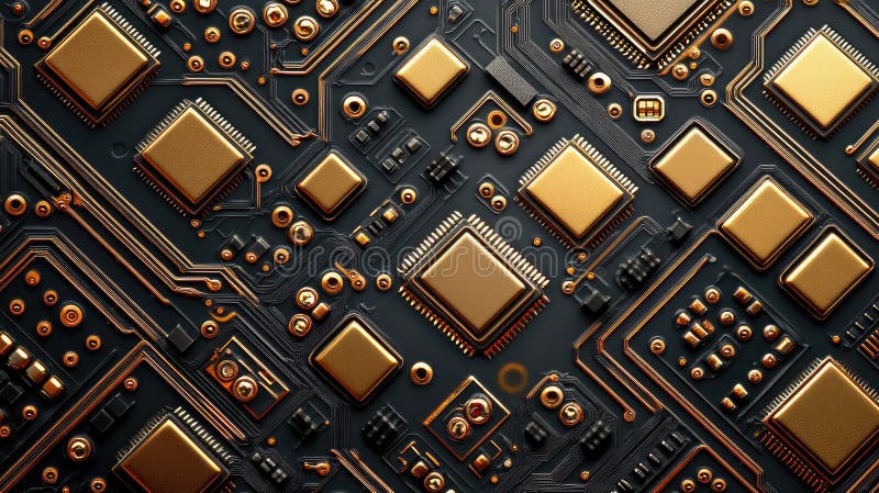 High-Quality Raster Image Featuring a Detailed Microchip Background stock images