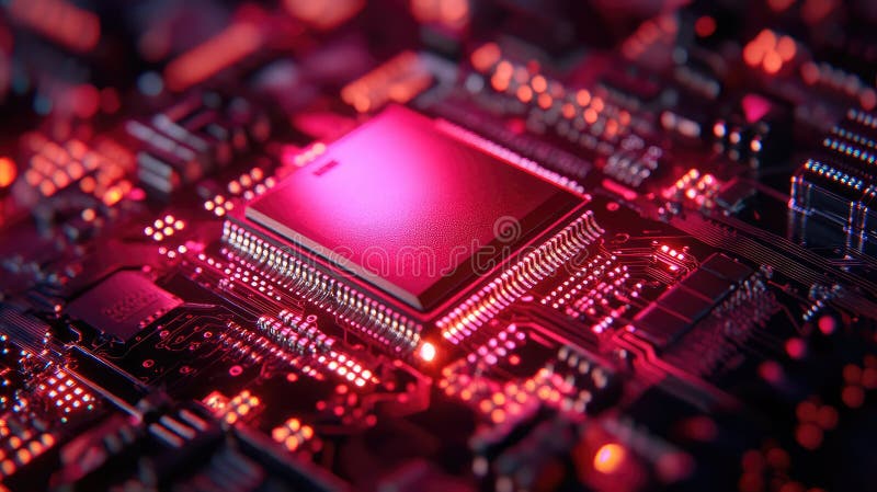 High-Quality Raster Image Featuring a Detailed Microchip Background royalty free stock photography