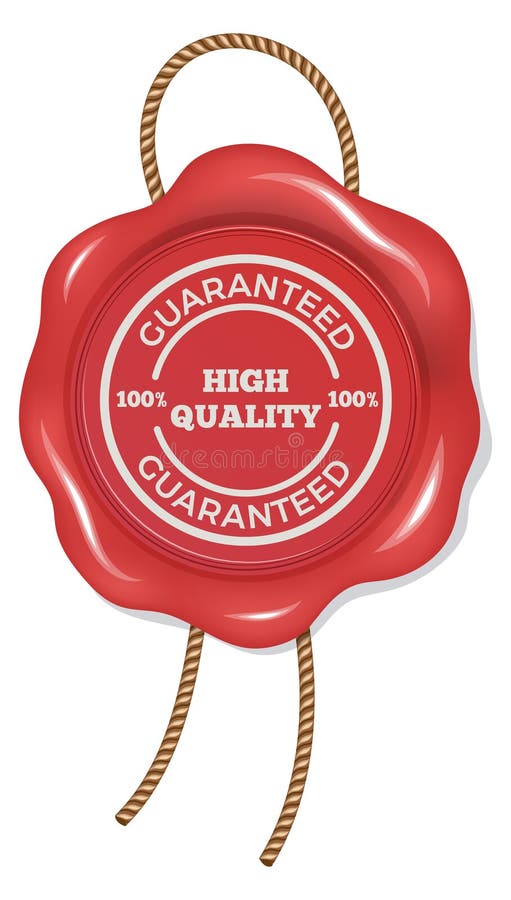 High quality stamp. Red wax seal guarantee royalty free illustration
