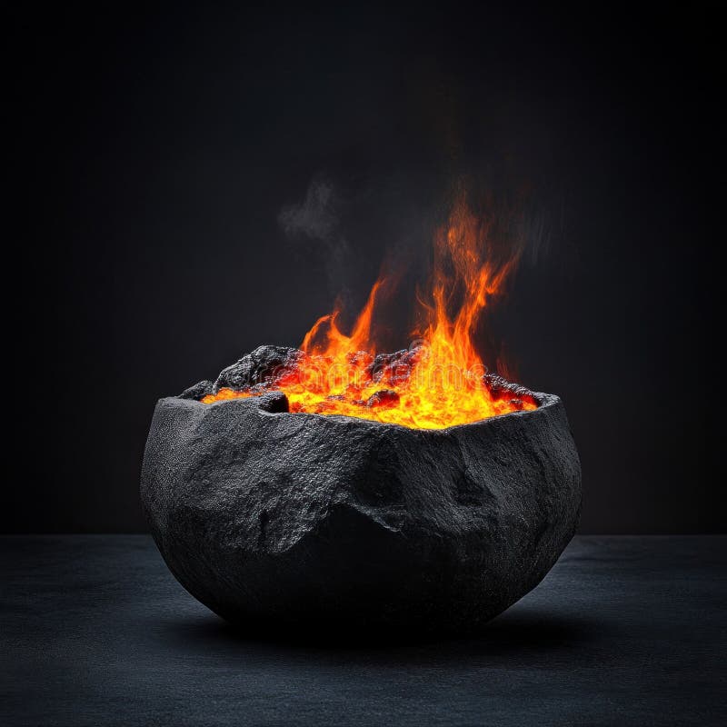 High-Quality Studio Photo of a Bowl of Lava with Vibrant Texture vector illustration