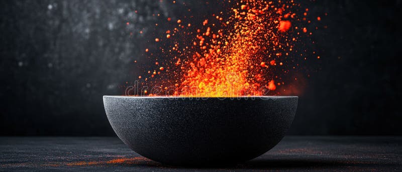 High-Quality Studio Photo of a Bowl of Lava with Vibrant Texture stock illustration