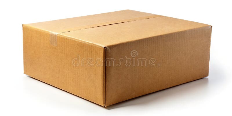 Realistic Brown Cardboard Box Mockup DocumentaryStyle Photography for Packaging Design Inspiration royalty free illustration