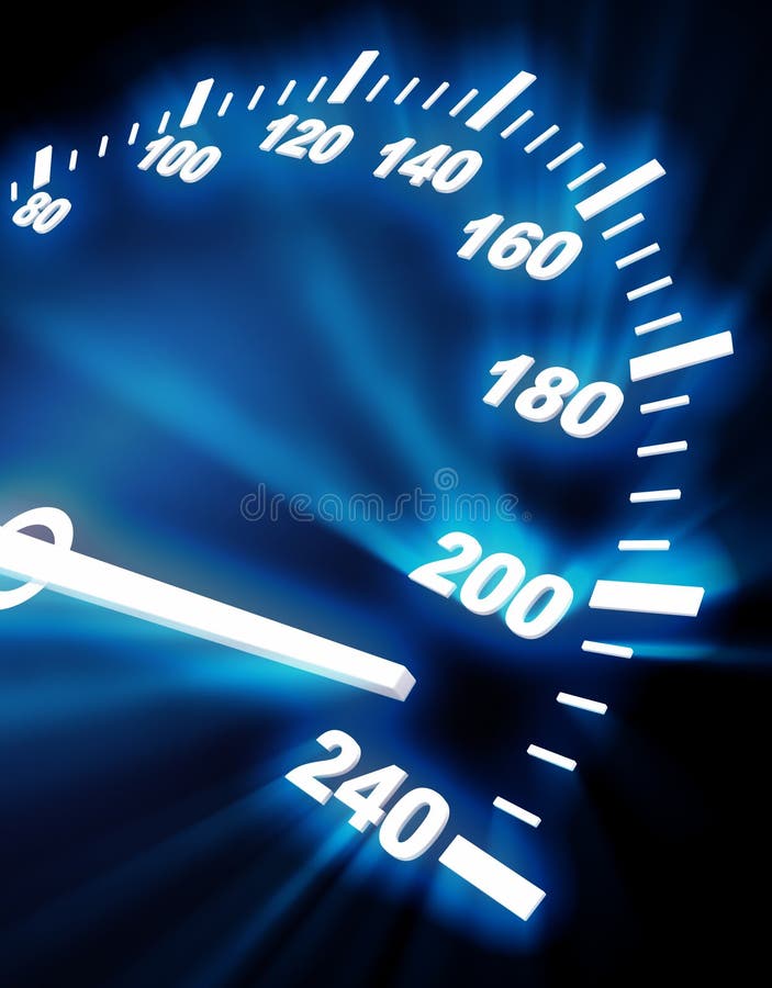 High Speed on a Speedometer Stock Illustration Illustration of black