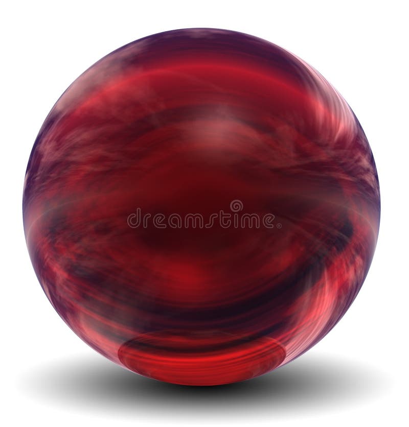 High resolution 3D red glass sphere