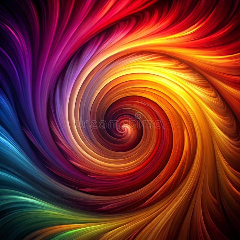 High-resolution AI-generated image of intricately designed and colorful vortex stock illustration