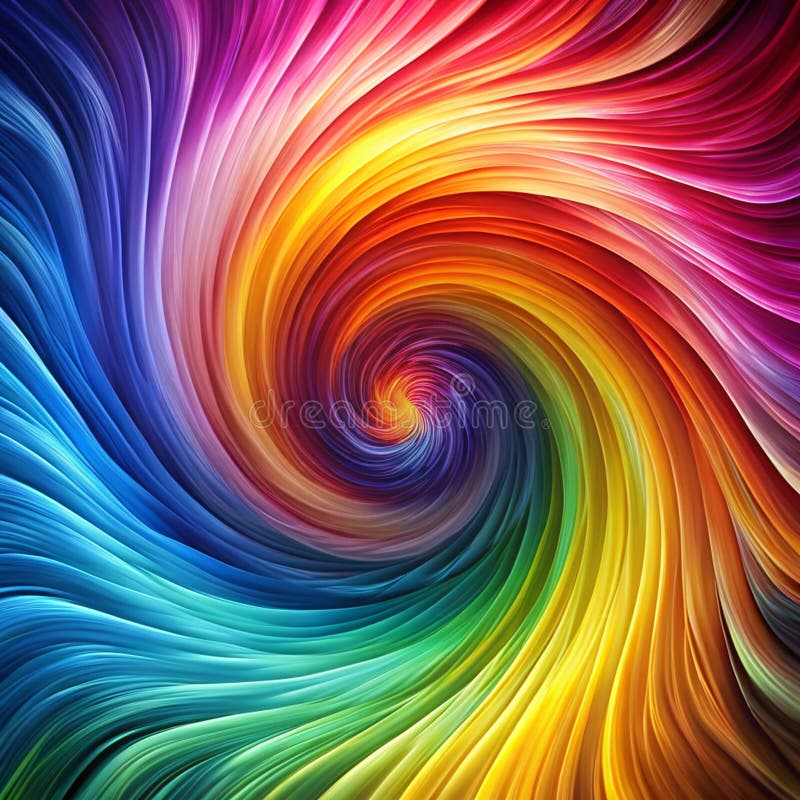 High-resolution AI-generated image of intricately designed and colorful vortex stock illustration