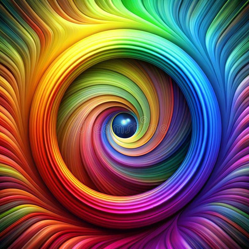 High-resolution AI-generated image of intricately designed and colorful vortex royalty free illustration