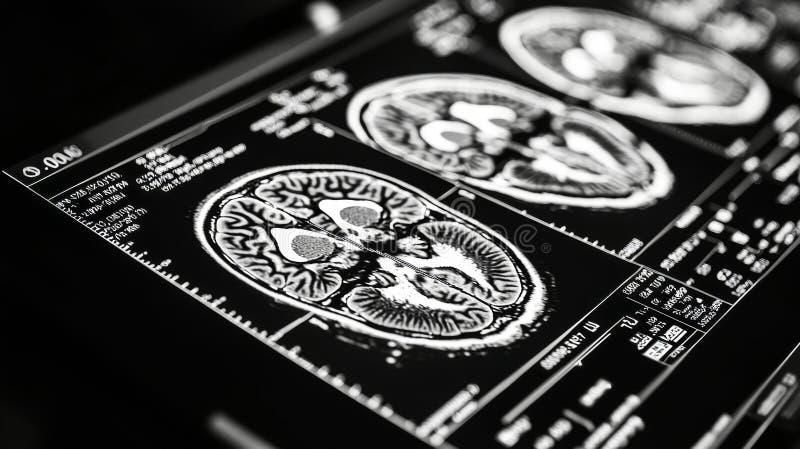 High-resolution brain scan visualization in medical software. concept of neuroscience, neuroimaging, digital health stock photos