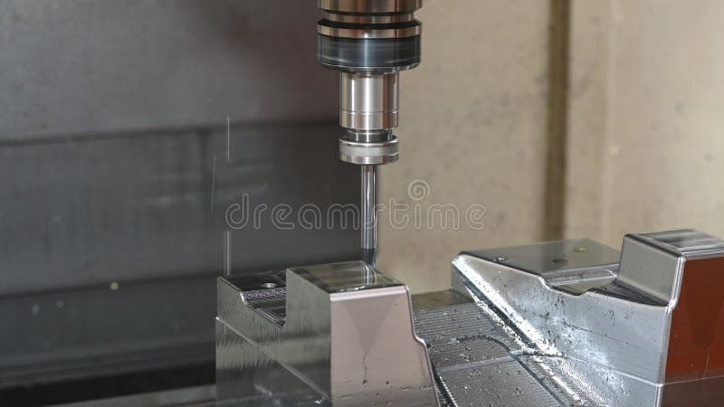 High resolution the CNC milling machine cutting press die by solid ball end mill tool stock video footage