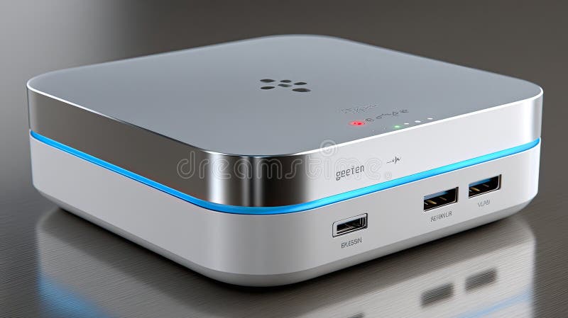 High-resolution 3D rendering of a modern smart speaker with an LED display and touch panel, demonstrating advanced design features vector illustration