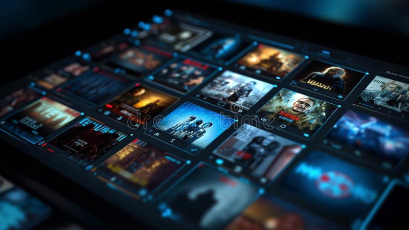 System Interface Displaying Various Media Options in High Resolution Generative AI stock video