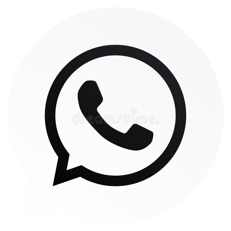 High Resolution Image of Black & White Whatsapp Icon Editorial