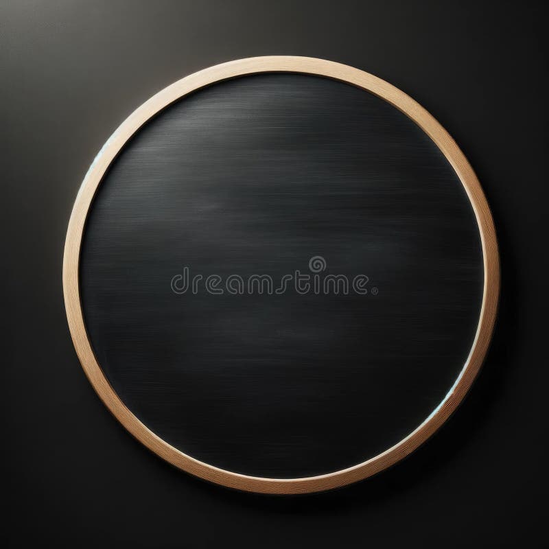 Elegant Minimalist Gold Circle on Black Background, vector illustration.