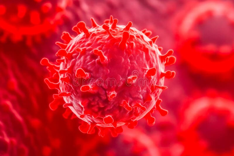 A high-resolution image of a red virus darting through the veins. Generative Ai.