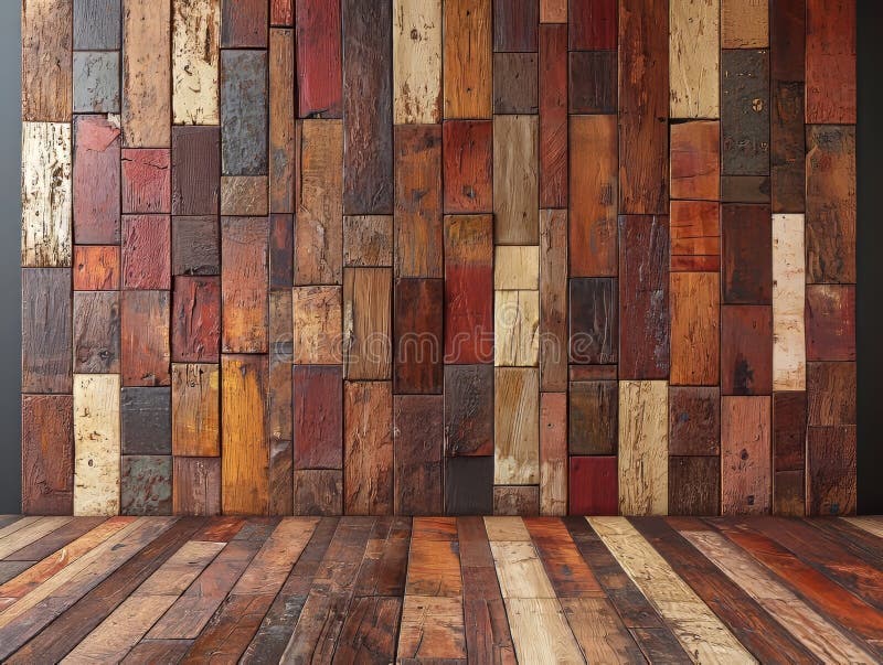 Rustic Reclaimed Wood Wall and Floor Texture royalty free illustration