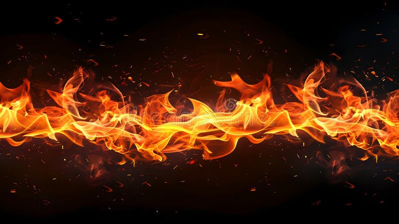 Flacără vie împotriva undelor de foc intense de fond închis pentru design. energie termică uimitoare și energie conceptualizată în stock photos