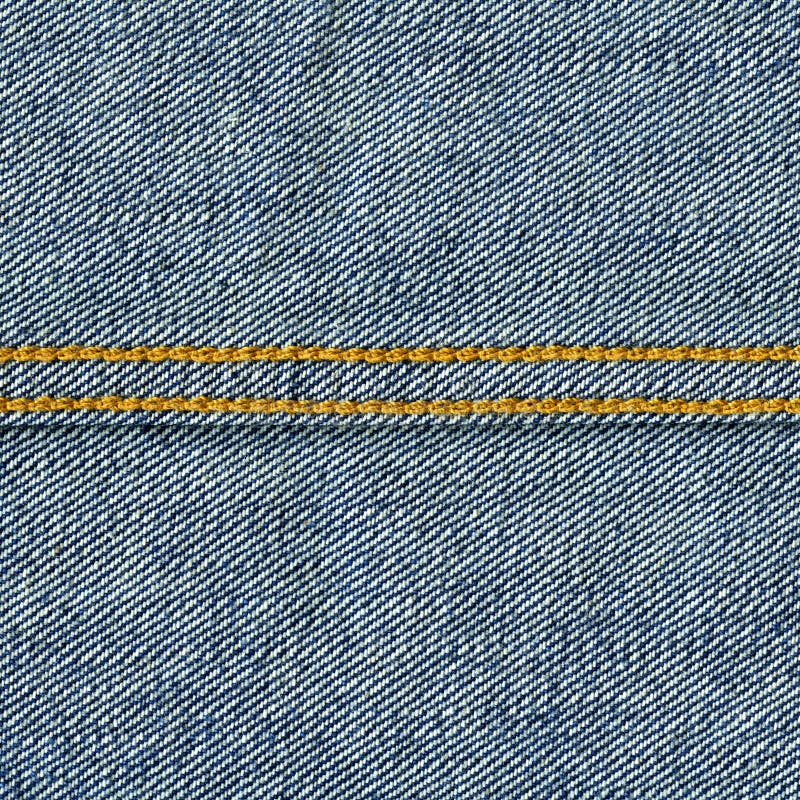 Denim Fabric Texture - Light Blue With Seams stock image