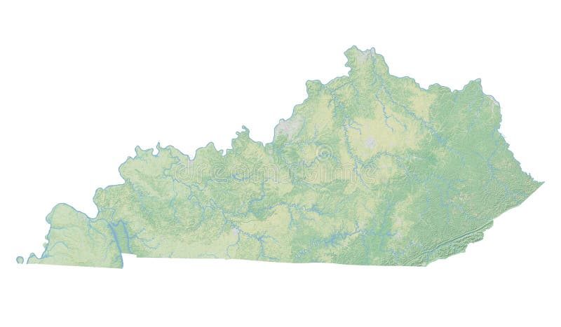 High Resolution Topographic Map of Kentucky Stock Illustration ...