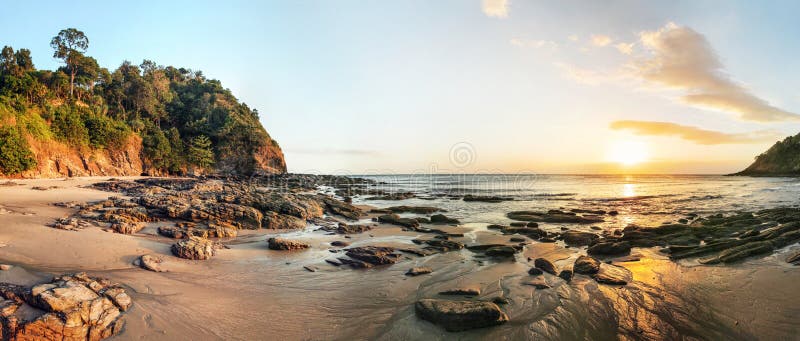 High resolution wide panorama of sunset on Koh Lanta stock images High resolution wide panorama of sunset on Koh Lanta stock images