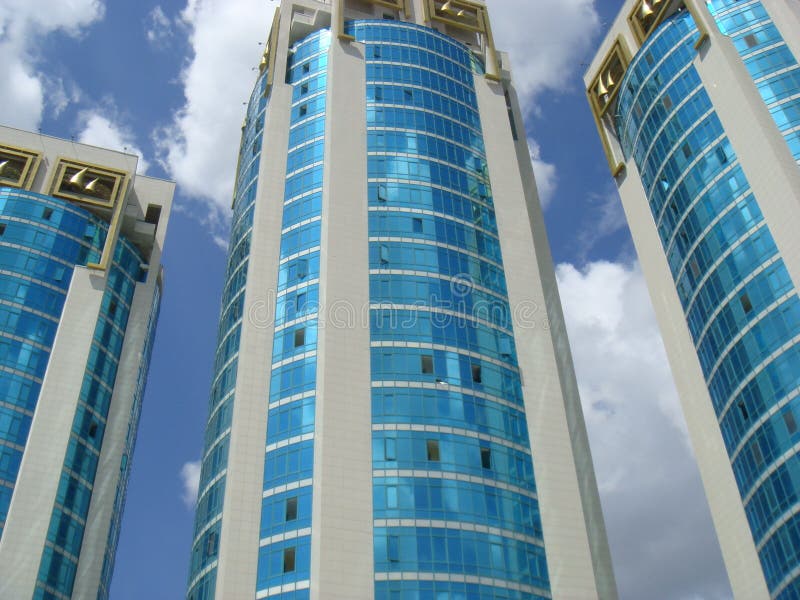 High-rise azure buildings go to a height. royalty free stock images High-rise azure buildings go to a height. royalty free stock images
