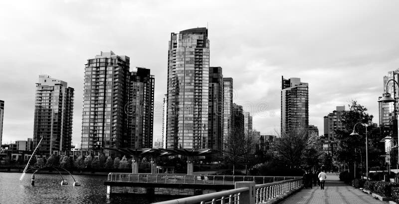 High rise black & white royalty free stock photography