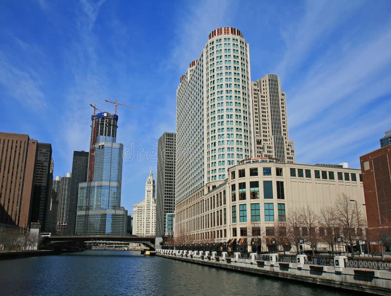 The high-rise buildings in Chicago