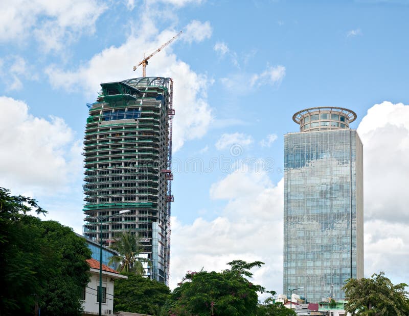 High-rise buildings in Phnom Penh, Cambodia