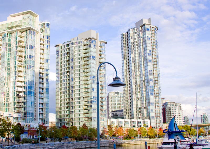 High rise skyline at the marina royalty free stock images