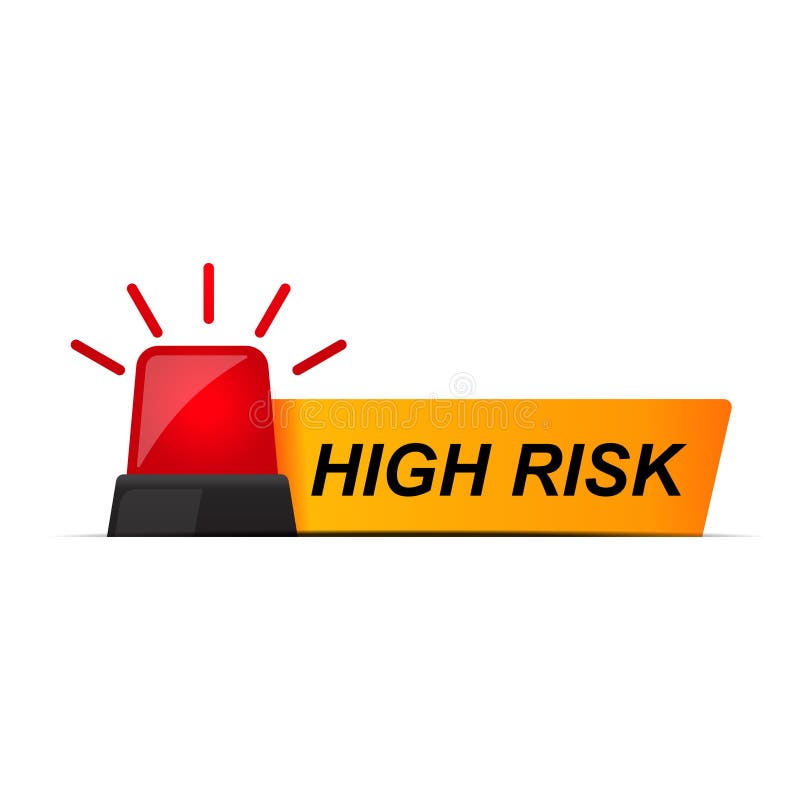 High Risk Banner Isolated on White Background Stock Vector